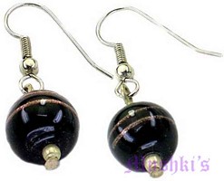 Glass bead hanging earring - click here for large view